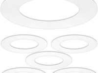 5 Pack Gloss White Goof Trim Ring for 4" Inch Recessed Can Lighting Down Light, Outer Diameter 6.7 Inches, Inner Diameter 4.2 Inches