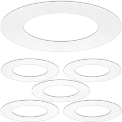 5 Pack Gloss White Goof Trim Ring for 4" Inch Recessed Can Lighting Down Light, Outer Diameter 6.7 Inches, Inner Diameter 4.2 Inches