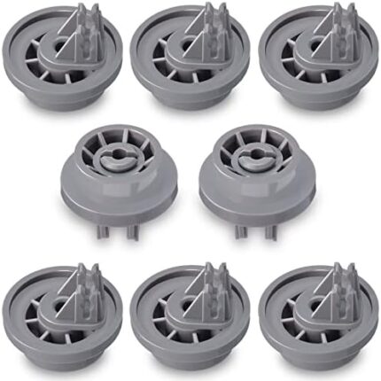 8 Pack DD66-00023A Dishwasher Lower Dish Rack Roller Basket Roller Replacement for Samsung Dishwasher Wheels Replaces 2002711 PS4222532 AP4342187 EAP4222532