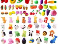 80 PCS Japanese Erasers(Animal,Fruit,Vegetable,Dessert), Bulk Kids Pencil Erasers for Classroom Rewards, Party Favors, Games Prizes, Carnivals Gift and School Supplies(Random Designs)