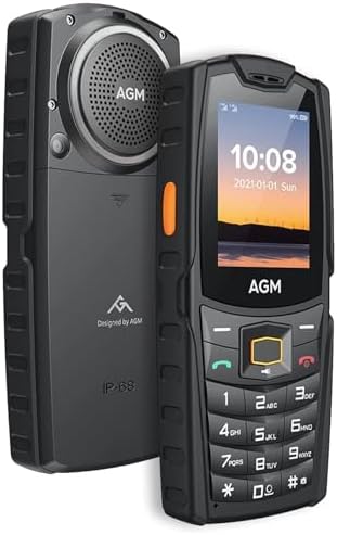 AGM M6 4G Basic Cell Phone for Seniors & Kids, Rugged Phone, Unlocked Cell Phones Canada, Big Button | Big Font | Big Speaker, Dual SIM, IP68 | IP69K Waterproof Phone, 2.4" Screen, 48MB+128MB, 2500mAh