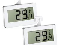 AMIR Refrigerator Fridge Thermometer, Indoor Oudoor Digital Freezer Thermometer with Hook, Easy to Read LCD Display, Max/Min Function for Restaurants, Cafes, Bar,Home-2PACK