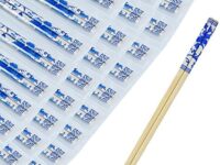 AOSWTLIF 100 Pairs Chopsticks, Blue and White Porcelain Bamboo Chopsticks, Individually Packaged Disposable Chopsticks，Best for Sushi, Noodles and Asian Food