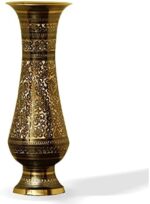 ARRC Vase for Home Décor | Handcrafted Gold Vase Vase | 10" Tall Decorative Vase | Flower Vase | Gold Vases for Centerpieces | Table Centerpieces | Decorative Vase | Table Decor, Entryway, Farmhouse