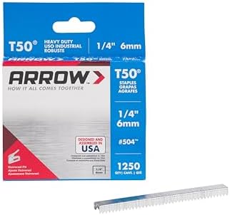 ARROW 504 5/16-Inch Genuine T50 Staples, 1,250-Pack, Silver, 1/4 Inch