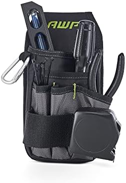 AWP Organizer Tool Pouch | 7 Pockets & Loops for Tool Organization | Heavy-Duty Metal Belt Clip Attachment