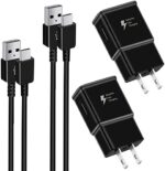 Adaptive Fast Type C Charger Fast Charging Wall Charger Compatible Samsung Galaxy S22 S21+ S21 Ultra S9 S8 Plus S10 S10e S20 FE A13 A51 Note 8 9 10, 2 Pack Charging Adapter + 2 Pack 5 FT USB-C Cables