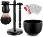 Amazing Razor Shaving Kit - Begin Quality Shave at Home. Mysterious Black Men's Shaving & Grooming Sets - Safety Razor,Friendly Brush,Great Shaving Stand,Shaving Soap Bowl, Super Stainless Blades