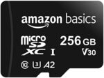 Amazon Basics 256GB microSDXC Memory Card with Full Size Adapter, 100MB/s, U3