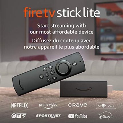 Amazon Fire TV Stick Lite with Alexa Voice Remote Lite (no TV controls), HD streaming device