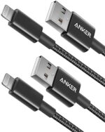 Anker 6 ft Premium Double-Braided Nylon Lightning Cable [2-Pack], Apple MFi Certified for iPhone Chargers, iPhone X/8/8 Plus/7/7 Plus/6/6 Plus/5s, iPad, iPad Mini, and More (Black)