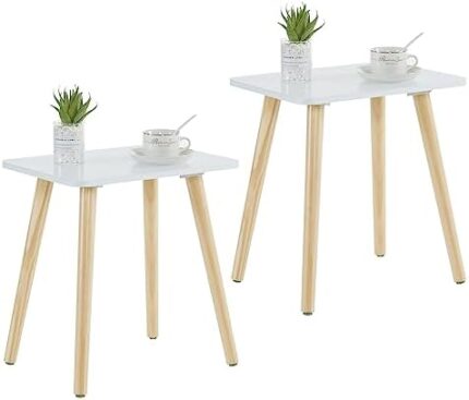 Apicizon Side Table Set of 2, End Table Living Room& Bedroom, Modern Simple Style Small Table, Wood Table, Easy Assembly