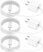 [Apple MFi Certified] iPhone Charger Fast Charging 6 ft 3-Pack 20W PD USB Wall Charger Adapter with Long Lightning Cable