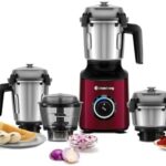 Atomberg Zenova Mixer Grinder with Unique Coarse Mode | Advanced Safety Features | 4 Jars including Unique Chopper Jar with Hands Free Operation (Red Wine)