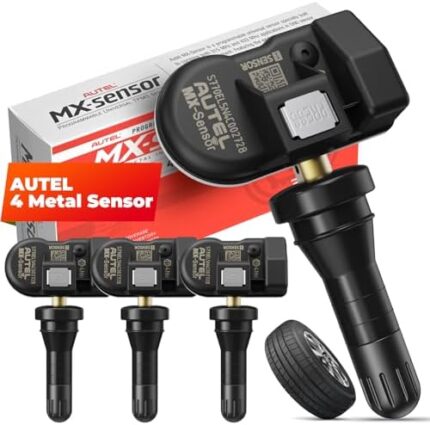 Autel MX-Sensor 2 in 1 (315MHz + 433MHz): Same as OE Sensors for All Cars, 100% Cloneable TPMS Programmable Sensors for Tire Pressure Monitoring System (Rubber Valves, Press-in, Set of 4 Pieces) H