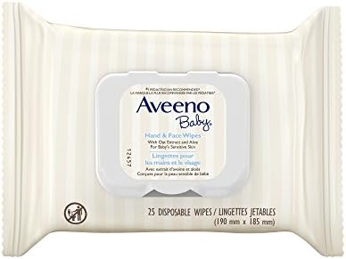 Aveeno Baby Baby Wipes for Sensitive Skin, Unscented Hand and Face, 25 Count