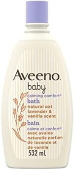 AveenoBaby Calming Comfort Bath Baby Body Wash for gently cleanses baby’s skin & helps calm baby before bedtime natural oat Lavender & Vanilla Scents, 532 mL