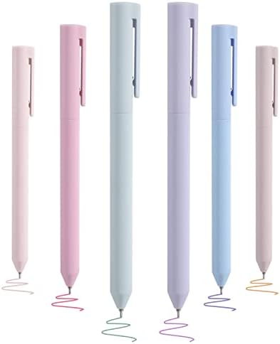 BAYTORY 6Pcs Colored Gel Pens, Pastel Ink Colors, Quick Dry Ink Pen Fine Point 0.5mm Smooth Writing for School Supplies Journaling Notetaking Stationery