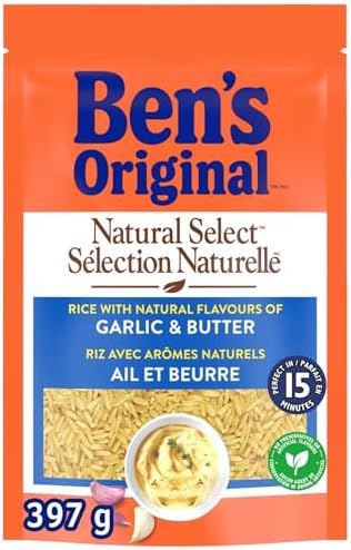 BEN'S ORIGINAL NATURAL SELECT Garlic & Butter Flavour Rice Side Dish, 397g pouch