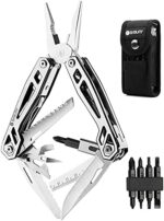 BIBURY Multitool Pliers, 21-in-1 Multi-Purpose Pocket Knife Pliers Kit, 420 Durable Stainless Steel Multi-Plier Multi-tool for Survival, Camping, Hunting, Fishing and Hiking, Gift for Him