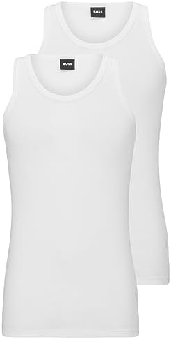 BOSS Mens Tank Top 2p Co/el 10194356 01Base Layer Top