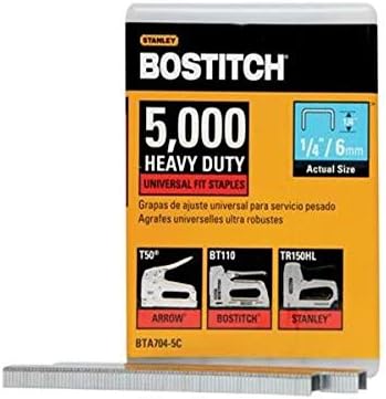 BOSTITCH BTA704-5C Heavy Duty Domestic Use Staples, 1/4 x 2/5-Inch, 5000-Pack