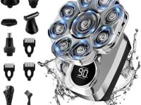 BZlover Head Shaver for Bald Men, 6 in 1 Electric Shavers IPX6 Waterproof Mens Electric Razor with LED Display, Wet/Dry Mens Grooming Kit, Rechargeable Rotary Shaver Multifunctional Beard Hair Trimmer