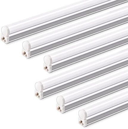 Barrina T5 3FT LED Shop Light, 1900lm,5000K Daylight White, 16W Utility Light Fixture, Ceiling and Under Cabinet Light for Workshop Garage, Corded Electric with ON/Off Switch, 6 Packs