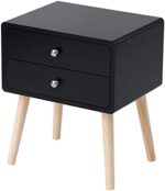 Bedside Table Bedside Table with Two Drawer Practical Beauty Bedroom Furniture Saving Space Nightstands Side Table Bedside Table Drawers end Table(A)