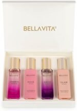 Bella Vita Organic Woman Eau De Parfum Gift Set 4x20 ml for Women with Date, Senorita, Glam, Rose Perfume | Floral, Fruity Long Lasting EDP Fragrance Scent