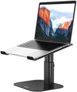 Besign LSX8 Aluminum Laptop Stand, Ergonomic Adjustable Notebook Stand, Riser Holder Computer Stand Compatible with Air, Pro, Dell, HP, Lenovo More 10-15.6" Laptops (Black)