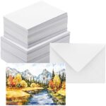 Blank Note Cards and Envelopes 5x7" NOT FOLDED, Heavyweight White Cardstock with Envelopes for Invitations Card Making Supplies and Office Stationery Cards with Envelopes