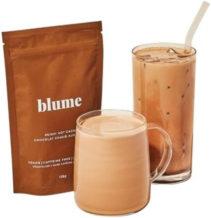 Blume Reishi Hot Cacao Blend - Stress Soothing Superfoods Mushroom latte with Brain Boosting Adaptogen Organic Cocao Coffee Enhancer - Organic, Vegan And Keto Friendly - 30 Servings