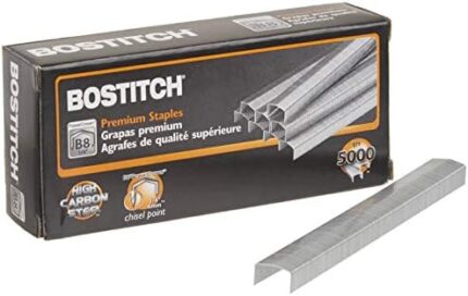 Bostitch STCR21151/4 B8 PowerCrown Premium Staples, 0.25" Leg, Full-Strip