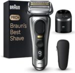 Braun PRO+ Electric Shaver Series 9 9567cc, LifeTime Sharp Precision Long Hair Trimmer and Wet & Dry Electric Razor for Smooth Skin with 60min Battery Runtime