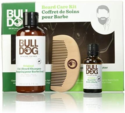 Bulldog Skincare Beard Kit, includes 1 Beard Oil, 1 Beard Shampoo & Conditioner, 1 Beard Comb, 1 Count