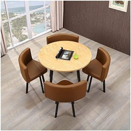 Business Dining Table Set Space-Saving Furniture, Leisure Cafe Table and Chair Set Office Table and Chair Combination Kitchen Fast Food Restaurant Bakery Dessert Shop Beverage Shop (Color : Yellow)