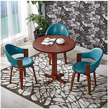 Business Dining Table Set Space-Saving Furniture, Negotiation Table and Chair Combination Tea Shop Coffee Shop Department Simple Creative Leisure Reception Table 1 Table 4 Chairs (Brown 1+3)