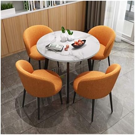 Business Dining Table Set Space-Saving Furniture, Office Reception Desk Round Table Living Room Table and Chair Combination Home Bedroom Balcony Library Lounge Cafe Lounge Table