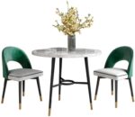 Business Dining Table Set Space-Saving Furniture, Table and Chair Round Table Office Conference Table Sofa Seat Chair Sets Dining Room Western Restaurant Balcony Home Kitchen Shop (Green 2 Chairs)