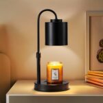 CASTLELIFE Candle Warmer Lamp with Timer & Dimmer, Height Adjustable Electric Candle Warmer for Jar Candles, Gifts for Mom, Bedroom Home Decor, Candle Wax Warmer with 2 Bulbs Black