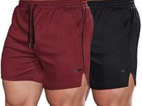 COOFANDY Men's 2 Pack Gym Workout Shorts Mesh Lightweight Bodybuilding Pants Training Running Sports Jogger with Pockets