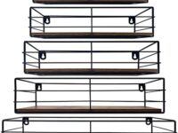 CRUGLA 5 Packs Floating Shelves, Hanging Storage Wall Mounted Shelf for Bathroom, Kitchen, Bedroom, Living Room, Office Room Home Decor