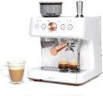 Café Bellissimo Semi Automatic Espresso Machine + Milk Frother | WiFi Connected, Smart Home Kitchen Essentials | Built-In Bean Grinder, 15-Bar Pump & 95-Ounce Water Reservoir | Matte White