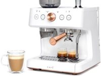 Café Bellissimo Semi Automatic Espresso Machine + Milk Frother | WiFi Connected, Smart Home Kitchen Essentials | Built-In Bean Grinder, 15-Bar Pump & 95-Ounce Water Reservoir | Matte White