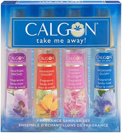 Calgon take me Away 4 Pc Gift Set (Refreshing Body Mist 2.0 Oz Of Spring Cherry Blossom Hawaiian Ginger Morning Glory Tahitian Orchid) for Women By 4 Count