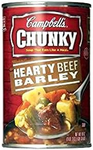 Campbell's Chunky Hearty Beef Barley (Pack of 6) 18.8 oz Cans