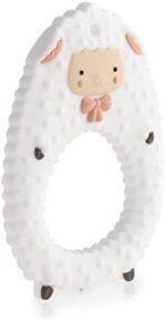 Cara & Co Sheep Silicone Teether, FDA Approved, Sensory Baby Chew Toy, Soothes Babies Sore Gums, Freezer Safe - Dusty Rose