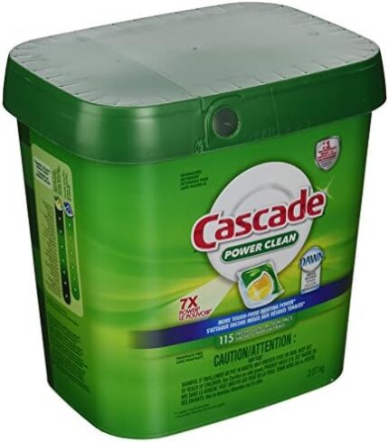 Cascade Power Clean Dishwasher Detergent Power Clean 115 Tabs Net Wt 1.77 Kg, 1.77 Kilogram