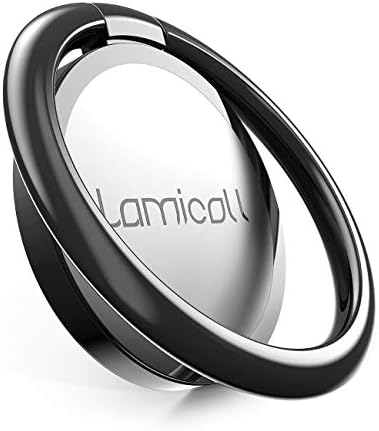 Cell Phone Ring Holder, Lamicall Finger Ring Stand - Universal Phone Cradle Kickstand, Compatible with iPhone 15 14 13 12 11 Pro Max, Galaxy S 23 S22 S21 S20, All Android Smartphone, Black